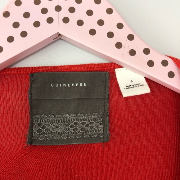 Anthropologie Guinevere Cardigan Ruched Red Draped - Picture 4 of 6